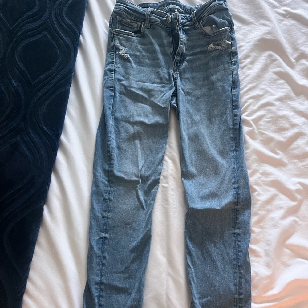American Eagle Outfitters Light Blue Straight Leg Jeans
